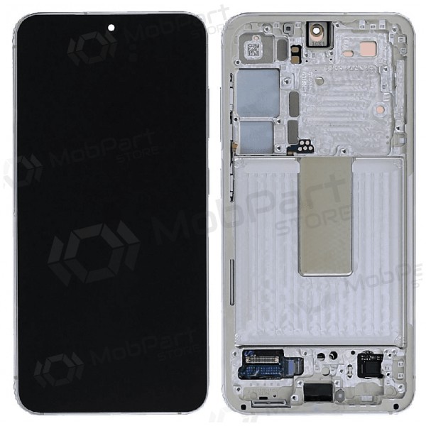 Samsung Galaxy S23 screen (kreminė) (with frame) (original)