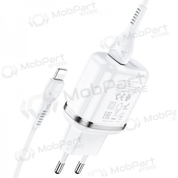 Charger Hoco N4 X 2 USB  jungtimis + Lightning (2.4A) (white)