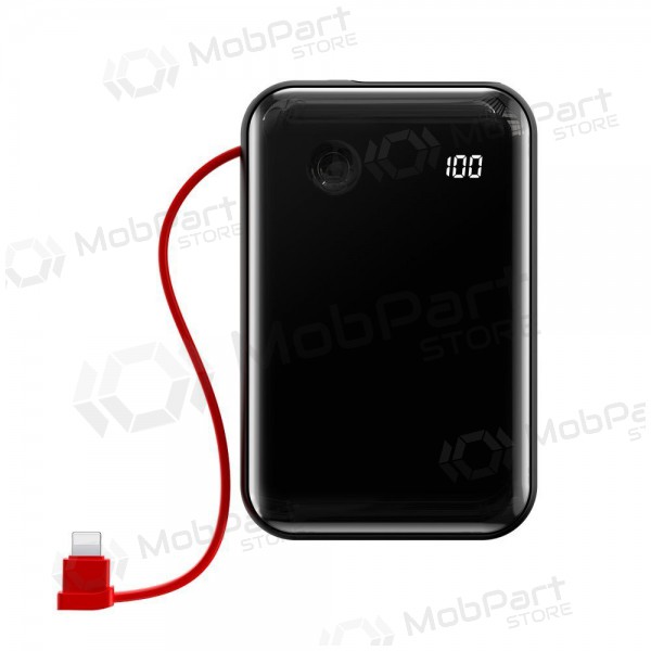 Portable charger / power bank Power Bank Baseus Mini S USB + USB Type C + Lightning 3A 10000mAh black PPXF-E01 Portable charger / power bank Power Bank Baseus Mini S USB + USB Type C + Lightning 3A 10000mAh black PPXF-E01