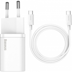 Charger buitinis Baseus Super Si 25W + Type-C 1.0m white TZCCSUP-L02