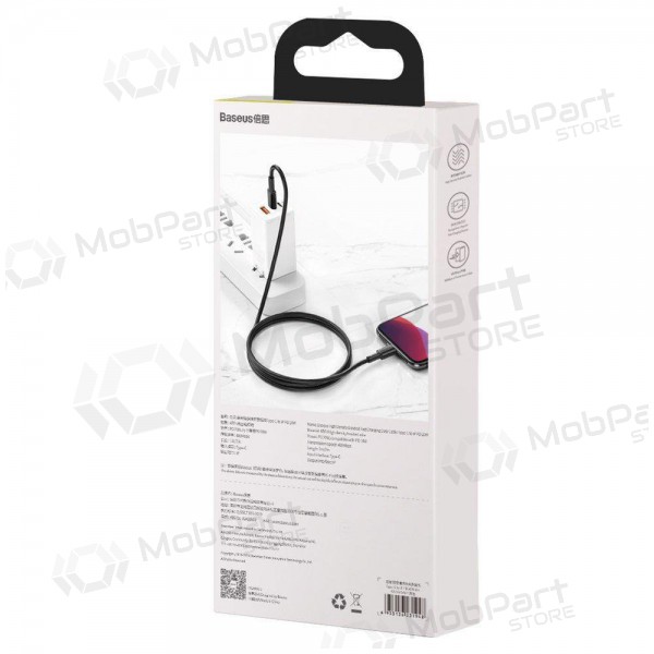 USB cable Baseus High Density Braided Fast Data PD 20W Type-C - Lightning 1.0m (black) CATLGD-01 USB cable Baseus High Density Braided Fast Data PD 20W Type-C - Lightning 1.0m (black) CATLGD-01