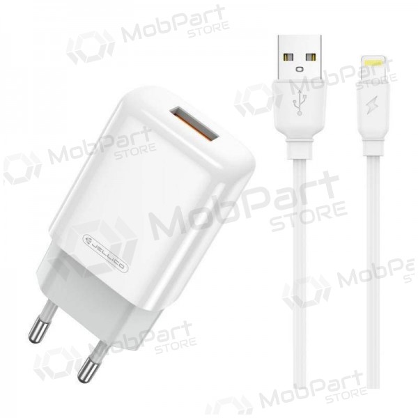 Charger buitinis Jellico EU01 2.4A USB + Lightning white