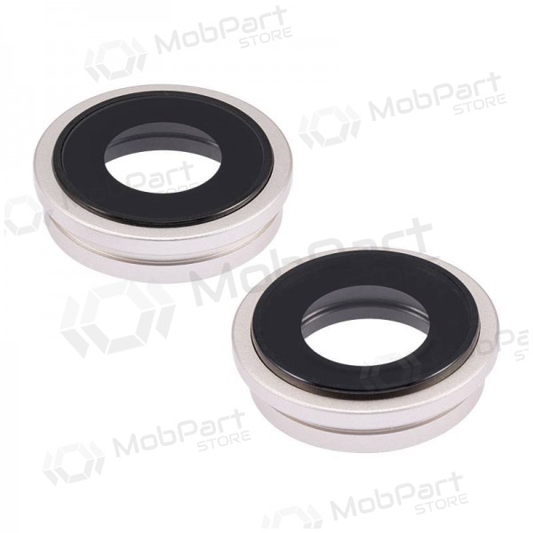 iPhone 14 / 14 Plus camera glass / lens (2pcs) (white) (with frame)
