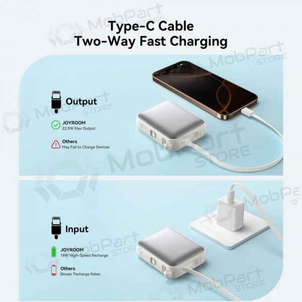 Portable charger / power bank Power Bank Joyroom JR-PBF27 22.5W Mini 10000mAh white