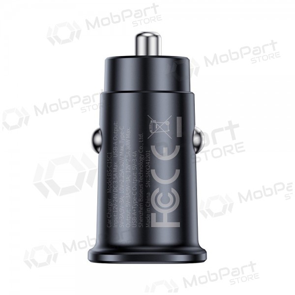 Car charger Baseus GoTrip 2xUSB-C 30W black C00072300123-01