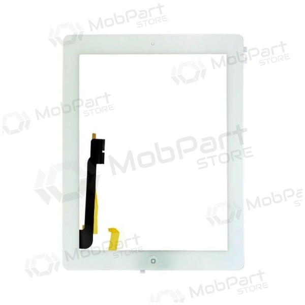 Apple iPad 4 touchscreen with HOME button and holders (white)