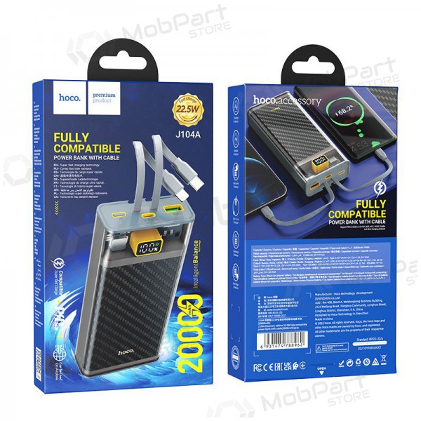 Portable charger / power bank Power Bank Hoco J104A Discovery Edition 22.5W 20000mAh grey
