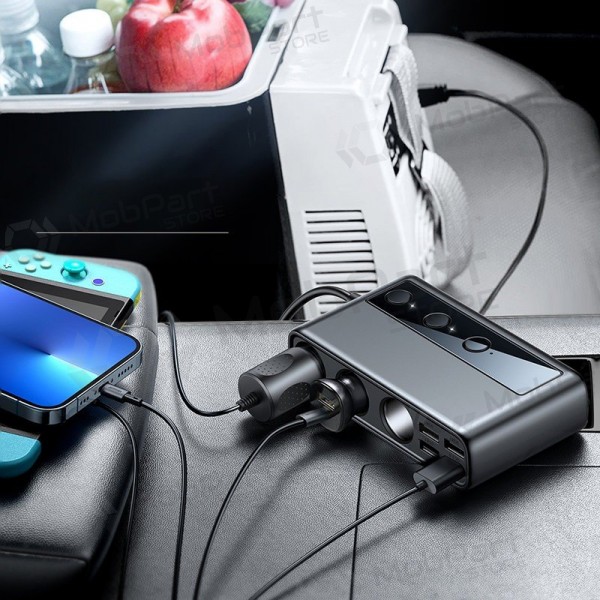 Charger automobilinis Joyroom 9in1 154W 3x12V, PD USB Type-C, QC3.0 USB-A, 4xUSB-A JR-CL06
