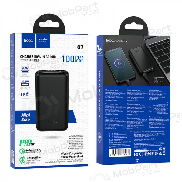Portable charger / power bank Power Bank Hoco Q1 Type-C PD 20W+Quick Charge 3.0 (3A) 10000mAh black Portable charger / power bank Power Bank Hoco Q1 Type-C PD 20W+Quick Charge 3.0 (3A) 10000mAh black