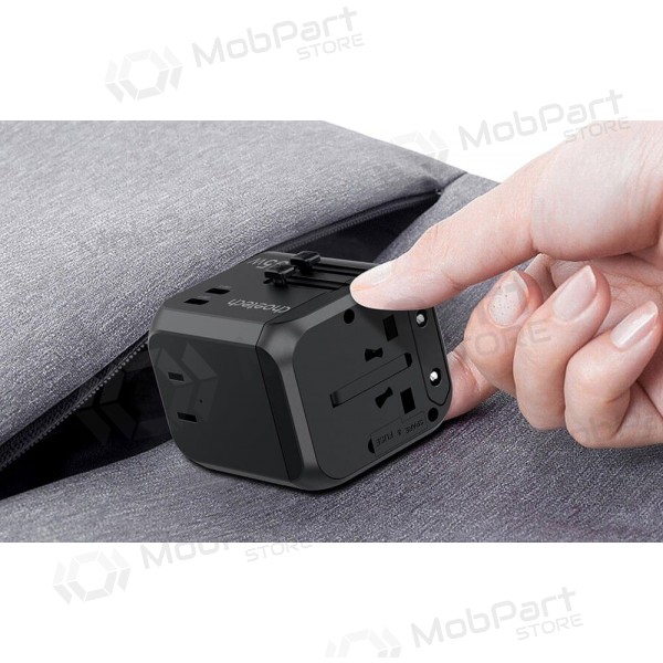 Universal kelioninis charger Choetech PD5008 30W USB-C/3xUSB-A black