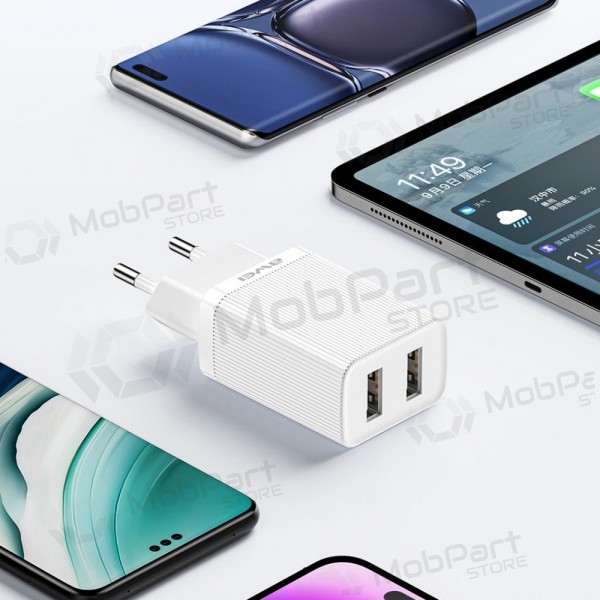 Charger Awei C15L-EU 2xUSB-A 10W + USB to Lightning cable white