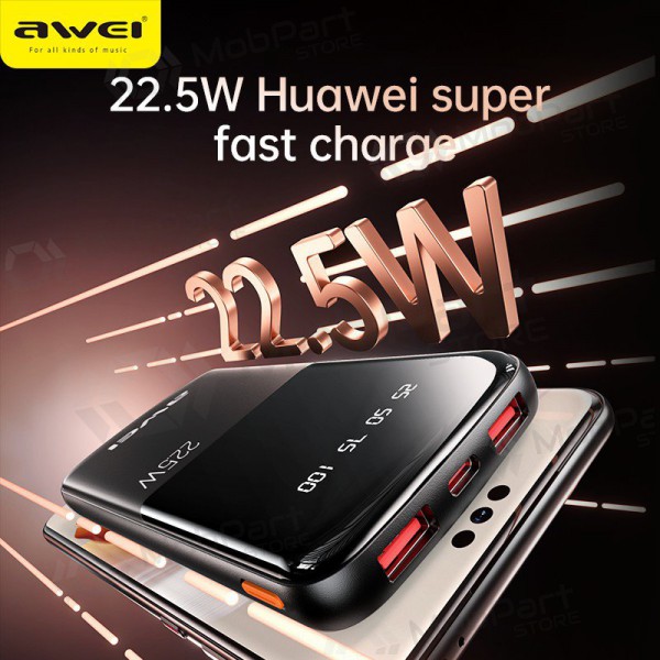 Portable charger / power bank Power Bank Awei P10K 22.5W 10000mAh black