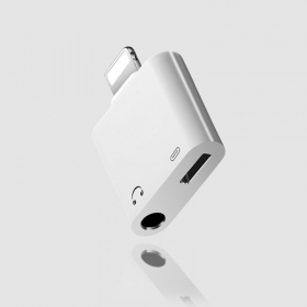 Adapter ADP15 iš Lightning į Lightning + 3,5mm (white)