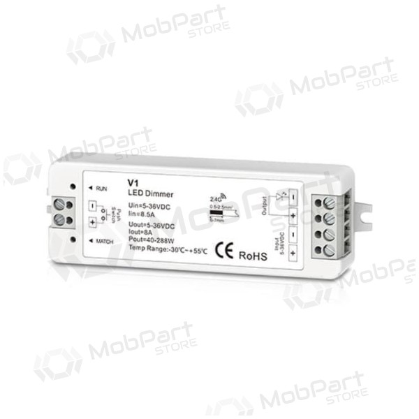 1 channel LED strip controller LUXSONN 8A push-dim (5-36V, 192W)