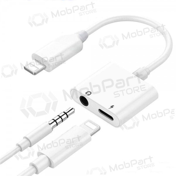 Adapter bluetooth ADP13 iš Lightning į Lightning + 3,5mm (white)