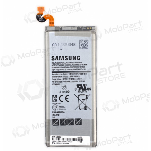 Samsung N950F Galaxy Note 8 battery / accumulator (BBN950ABE) (3300mAh) (service pack) (original) Samsung N950F Galaxy Note 8 battery / accumulator (BBN950ABE) (3300mAh) (service pack) (original)