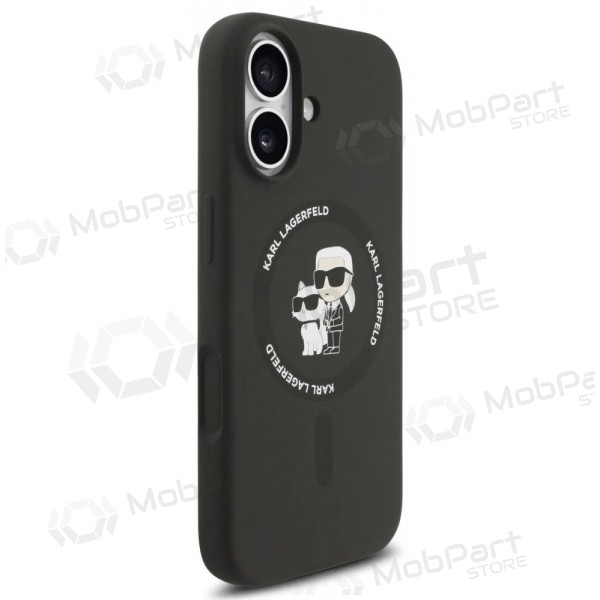 Apple iPhone 17 case -Karl Lagerfeld Liquid Silicone Karl and Choupette MagSafe- (black)
