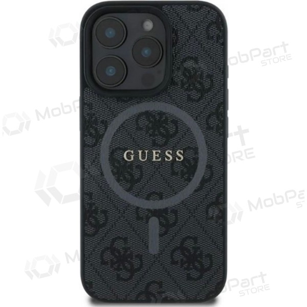 Apple iPhone 16 Pro case - Guess PU Leather 4G Colored Ring MagSafe (black)