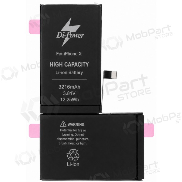 Apple iPhone X battery, accumulator Di-Power 3216 mAh (increased capacity)