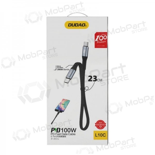 USB-C cable Dudao L10C USB-C to USB-C 0.23 m 100 W black