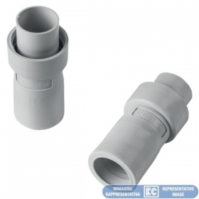 Straight connector Elettrocanali EC74220 (D20, grey (RAL7035), for corrugated conduit, halogen-free)