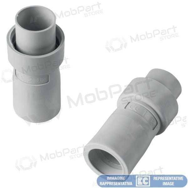 Straight connector Elettrocanali EC74220 (D20, grey (RAL7035), for corrugated conduit, halogen-free)