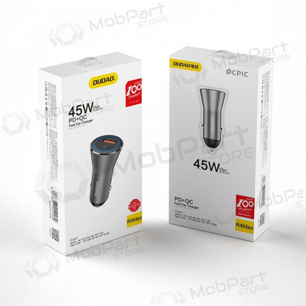 Dudao R4Max 55 W USB-C + USB-A gray car phone charger