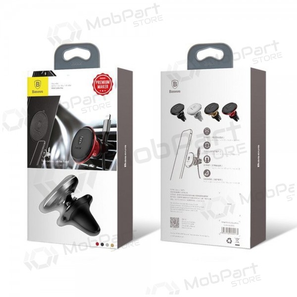 Telefono laikiklis Baseus Magnetic Air Vent With Cable Clip black SUGX020001