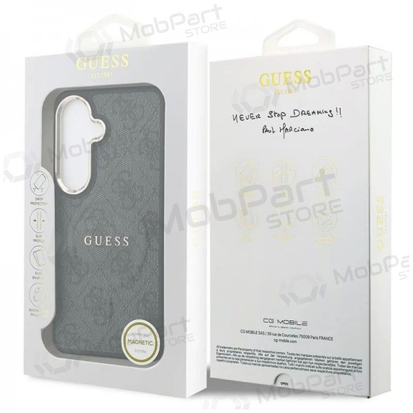 Samsung Galaxy S26 case - Guess PU Leather 4G Gold Frame Magnetic (black)