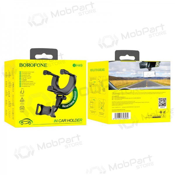 Car phone holder Borofone BH49 tvirtinamas ant veidrodėlio black