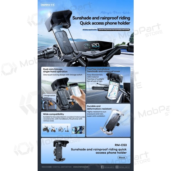 Phone holder for bicycle and motorcycle Remax RM-C53