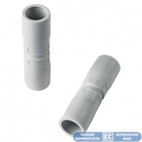 Straight connector Elettrocanali EC74025 (D25, grey (RAL7035), flared end, halogen-free)