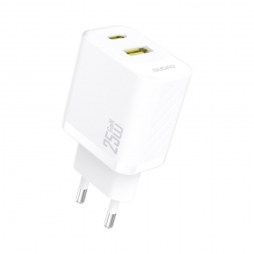 Phone charger Dudao A26T 25 W GaN USB-C + USB-A white