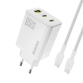 Phone charger Dudao A28PC 45 W GaN 2x USB-C with USB-C cable 1 m black