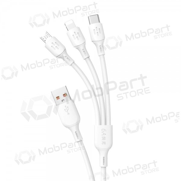 USB cable Dudao L8A-3in1 USB-A to USB-C / Micro USB / Lightning 1.2 m 6A