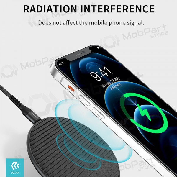 Wireless charger Devia Aurora Ultra-Slim 15W (black)