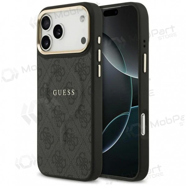 Apple iPhone 17 Pro case - Guess PU Leather 4G Gold Frame MagSafe (black)