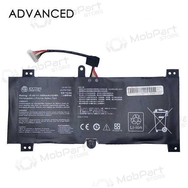 ASUS C41N1731, 3400mAh laptop battery, Advanced ASUS C41N1731, 3400mAh laptop battery, Advanced