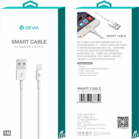 USB cable Devia Smart Lightning 2.0m (white)