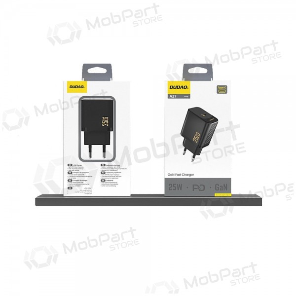 Phone charger Dudao A27 25 W GaN USB-C black