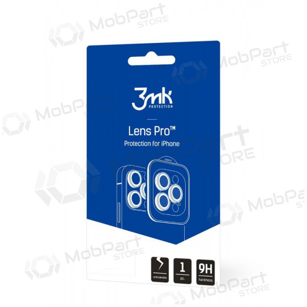 Apple iPhone 14 Pro / 14 Pro Max protective tempered glass for camera - 3MK Lens Pro (silver)