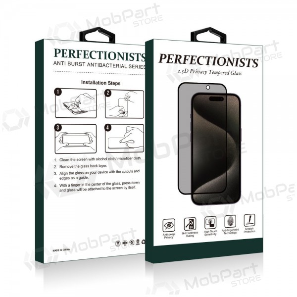 LCD apsauginis stikliukas 2.5D Privacy Perfectionists Apple iPhone 16e black