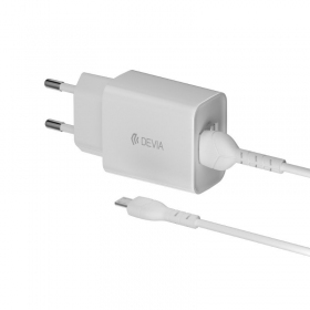Charger Devia Smart x 2 USB (2.4A) + MicroUSB, (white)