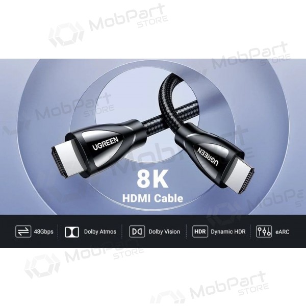 HDMI cable Ugreen HD140 HDMI 2.1 8K 60 Hz 3 m black