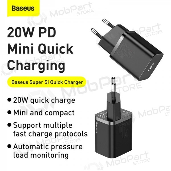 Charger buitinis Baseus Super Si 20W black CCSUP-B01