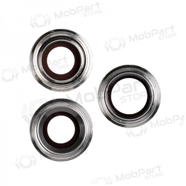 Apple iPhone 11 Pro / 11 Pro Max camera glass / lens (3pcs) (silver) (with frame)