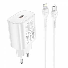 Phone charger Hoco N22 25 W USB-C with Lightning cable 1 m white