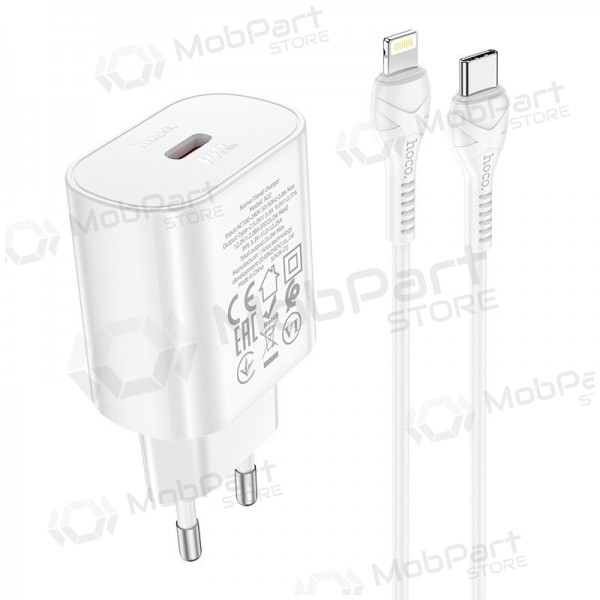 Phone charger Hoco N22 25 W USB-C with Lightning cable 1 m white