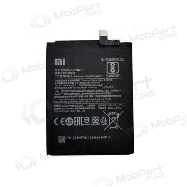Xiaomi Mi A2 Lite / Redmi 6 Pro battery, akumuliatorius (BN47) (original) Xiaomi Mi A2 Lite / Redmi 6 Pro battery, akumuliatorius (BN47) (original)