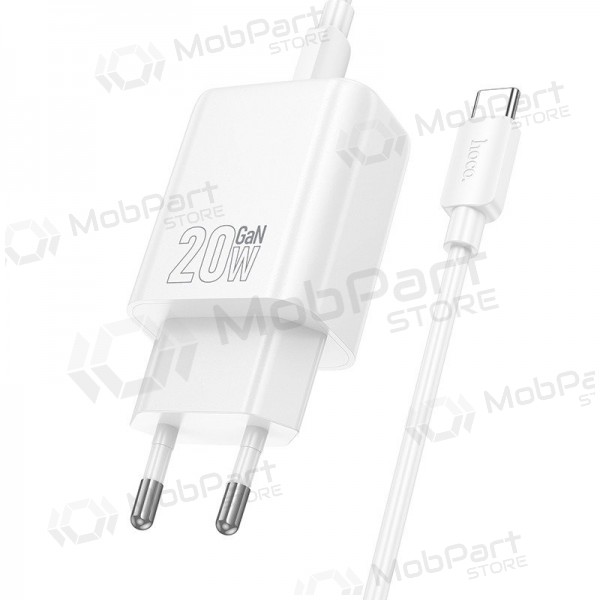 Phone charger Hoco N60 GaN USB-C with USB-C cable 1 m white
